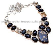 Blue Diamond Earrings Hoops Necklace