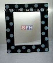 BLACK ENAMEL BATHROOM MIRROR