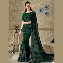 New Designer Wedding Wear Multi Work Lycra Sarees