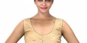 SINGAAR Gold Color Silk Saree Blouse