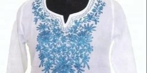 White Embroidery Kurtis