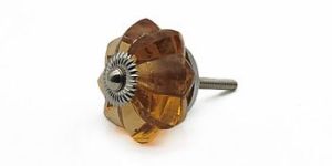 Brown Glass Melon Cabinet Knobs Drawer Pulls Handles Hardware