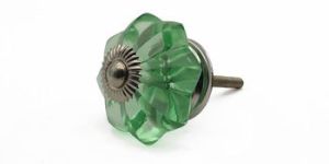 Green Glass Melon Cabinet Knobs Drawer Pulls Handles Hardware