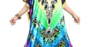Digital Printed Satin Silk Long Kaftans Kurtas for Women