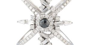 Designer White Gold Baguette Diamond Cocktail Ring