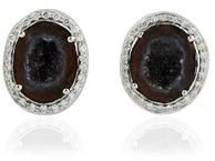 White Gold Genuine Diamond Geode Stud Earring