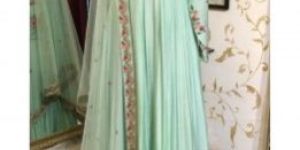 Satin Embroidery Anarkali Salwar Kameez