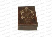Wooden Carving Box with Brass Inlaid Work