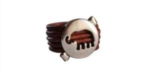 Elephant Ring with Leather