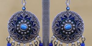 Pure Silver Stone Earring