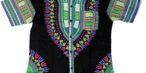 African Woman Traditional Print Dress Short Sleeve Shirt