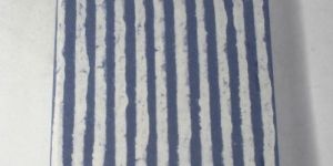 Batik Paper Pattern with Blue Stripes Cover Hard Cover Notebook