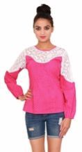 Cotton Printed Casual Womens Pink Top