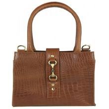 Equestrian Croc Leather Handbag