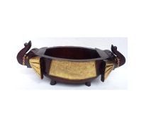 Big Elephant Design Wooden Dish Food Serving Bowl