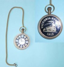 Antique Brass Pocket Watch with Chain