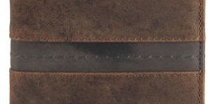 BROWN LEATHER FASHIONABLE TRI-FOLD WALLET