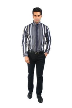 Brown Party Shirt with Stripe