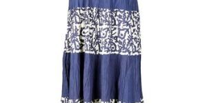 PLAIN AND PRINTED SKIRT