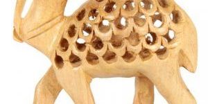 Wood Carved Camel Figurine Statue Sculpture Hand Carving Home Decor