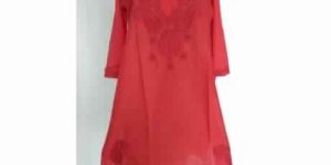 KIA CORALRED COTTON KURTA
