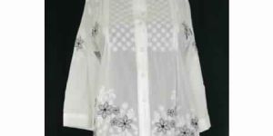 KIA PROCELAIN WHITE FINEST COTTON HAND EMBROIDERED TOP