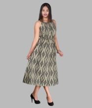 Women Girl Cotton Sanganeri Print Halter Dress