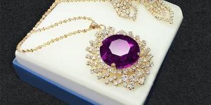 Tip Top Fashions Purple Austrian Stone Pendant Set