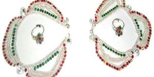 Silver Handmade Bridal Anklet Toe Ring Set