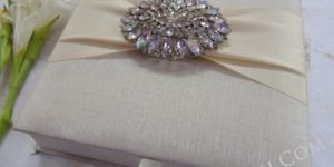 Satin Ribbon Rhinestone Brooch
