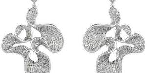 SILVER VIOLA EARRINGS