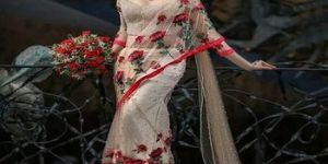 Designer White Color Net with Embroidered Work Party Wear Saree