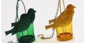Wonderland Iron Decorative Hanging Bird Tealight Candle Holder