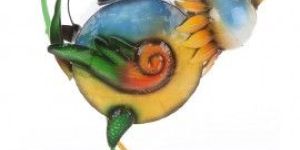Wonderland Multi Color Hand Painted Metal Bird Water Can