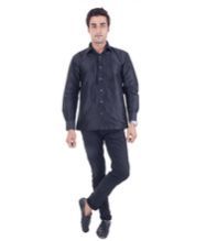 Scotwilson Men's Black Silk Shirt