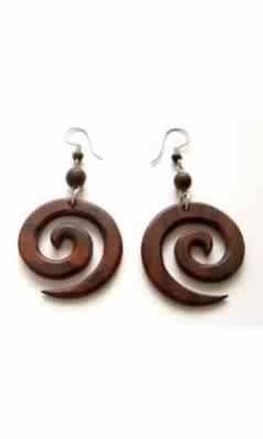 Wooden Dangling Earrings