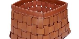 Soft Bread Basket Made with Leather