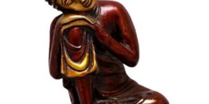 Indian Religious Thinking Lord Buddha Two Tone Brass Idol