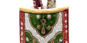 Kundan Work Multi Meenakari Painted Ganesha Marble Pen Stand
