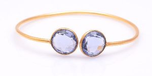 Hydro Iolite Quartz Gemstone Bracelets Bangles
