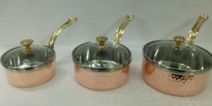 Copper Steel Glass Lid Sauce Pan