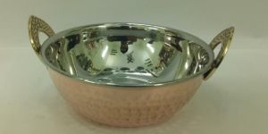 Copper Steel Hammered Karahi