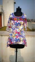 Printed Crepe Satin Tunic with Pockets