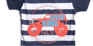 WHITE STRIPER TEE WITH GRAPHIC PRINT