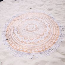 Round Towel with Tassel Trim Round Beach Towel