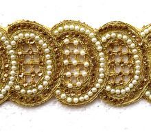 Embroidered Dupion Fabric Cording Beaded Lace Trimmings