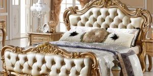 Designer Bed Hand Carved Throne