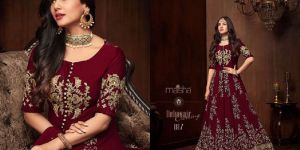 Georgette with Embroidery Work and Stone Gown