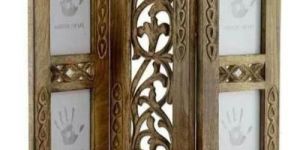 Wooden Tri Fold Photo Frame