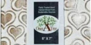 Wooden White Heart Design Photo Frame